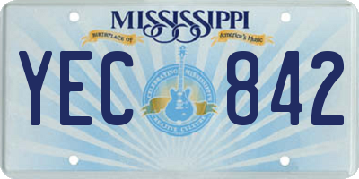 MS license plate YEC842