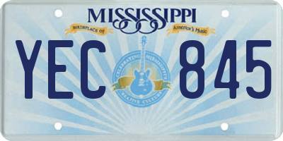 MS license plate YEC845