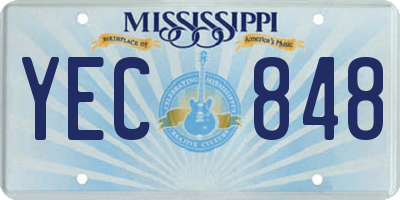 MS license plate YEC848