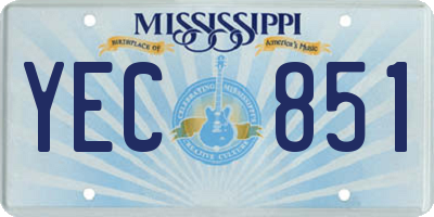 MS license plate YEC851