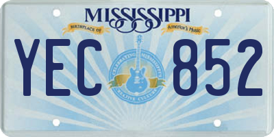 MS license plate YEC852
