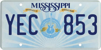 MS license plate YEC853