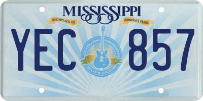 MS license plate YEC857