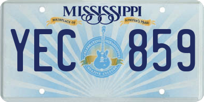 MS license plate YEC859