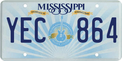 MS license plate YEC864