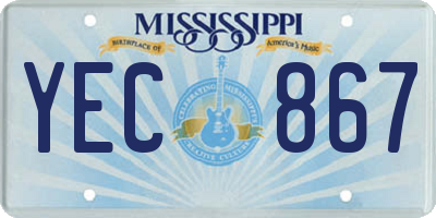 MS license plate YEC867