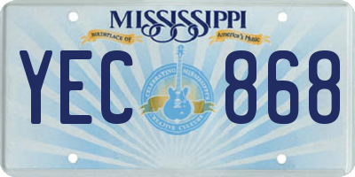 MS license plate YEC868