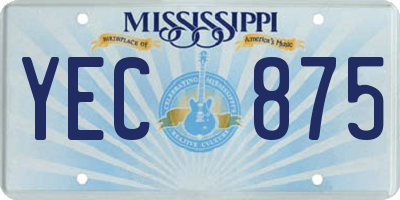 MS license plate YEC875