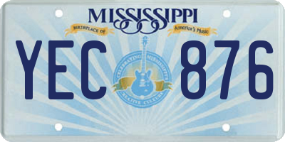 MS license plate YEC876