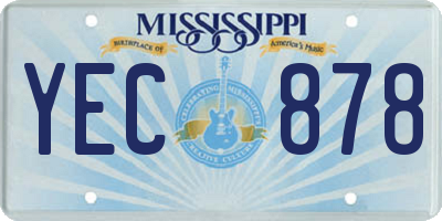 MS license plate YEC878