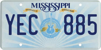 MS license plate YEC885