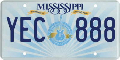 MS license plate YEC888