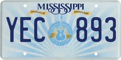 MS license plate YEC893