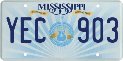 MS license plate YEC903