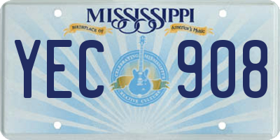 MS license plate YEC908