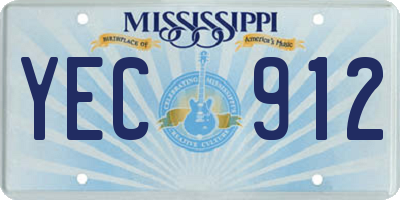 MS license plate YEC912