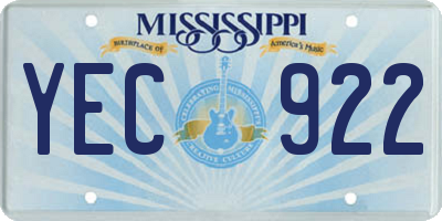 MS license plate YEC922