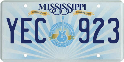 MS license plate YEC923