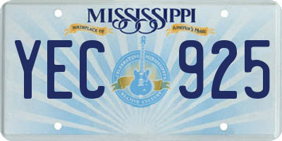 MS license plate YEC925