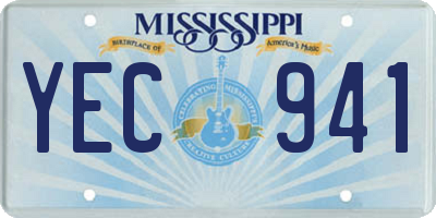 MS license plate YEC941