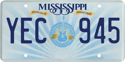 MS license plate YEC945