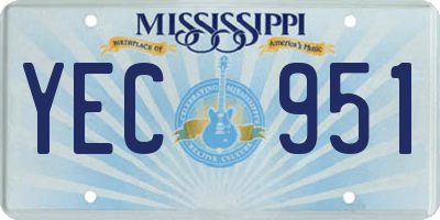 MS license plate YEC951