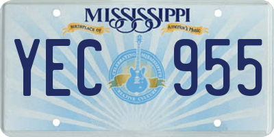 MS license plate YEC955