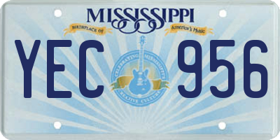 MS license plate YEC956