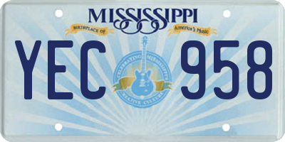 MS license plate YEC958