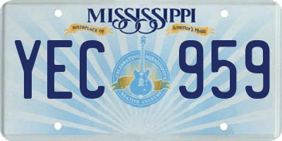 MS license plate YEC959