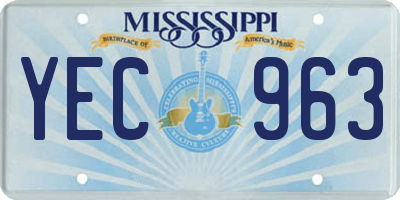 MS license plate YEC963