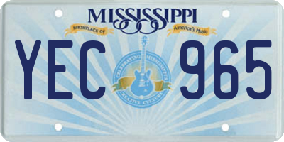 MS license plate YEC965