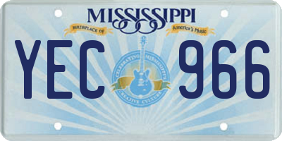 MS license plate YEC966