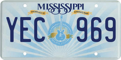 MS license plate YEC969