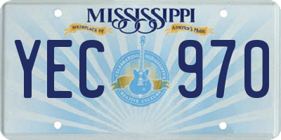 MS license plate YEC970