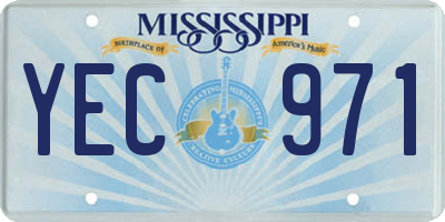 MS license plate YEC971