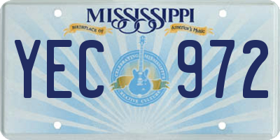 MS license plate YEC972