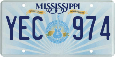 MS license plate YEC974