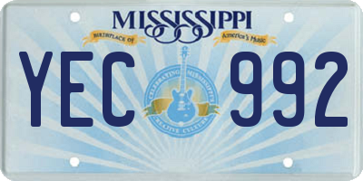 MS license plate YEC992