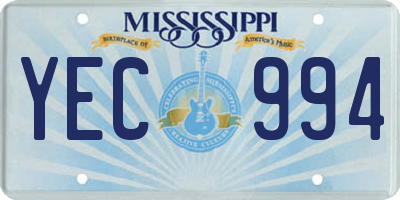MS license plate YEC994