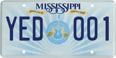 MS license plate YED001