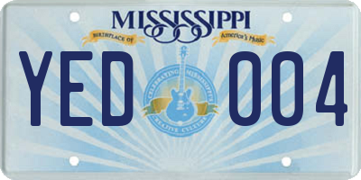 MS license plate YED004
