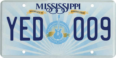 MS license plate YED009