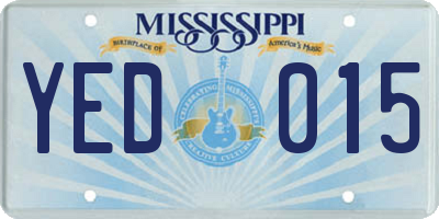 MS license plate YED015