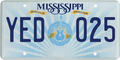 MS license plate YED025