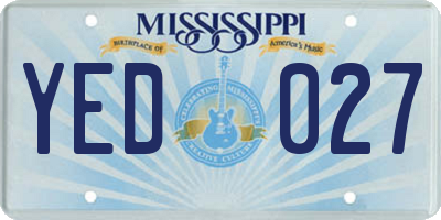 MS license plate YED027