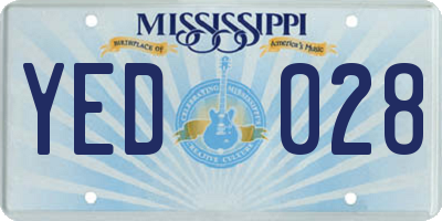 MS license plate YED028
