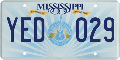 MS license plate YED029