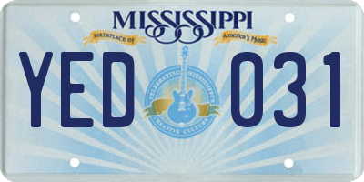 MS license plate YED031