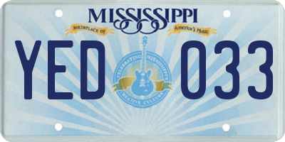 MS license plate YED033